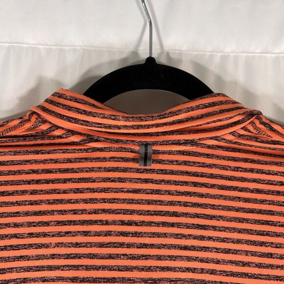 Nike Running Jacket Women's Small Orange Striped 1/4 Zip Dri Fit Long Sleeve - Picture 9 of 11